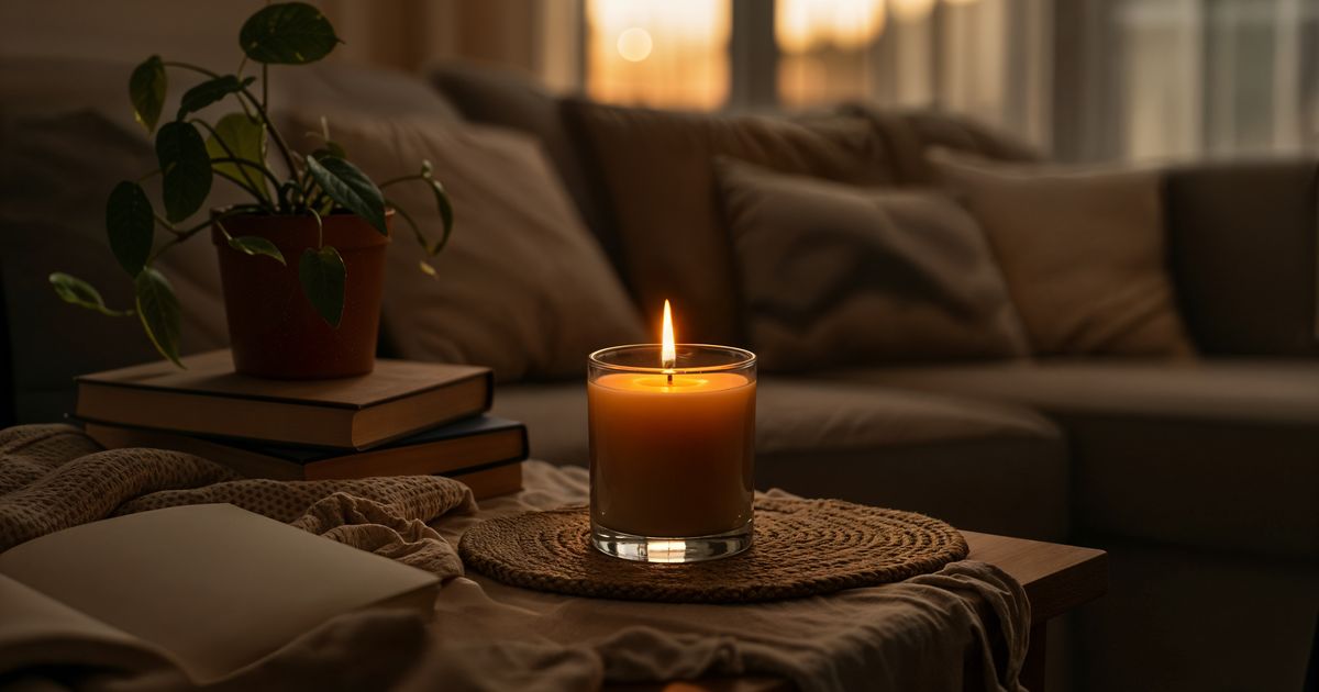 Gyertya fénye sötétben, csendes, elmélyült hangulat
