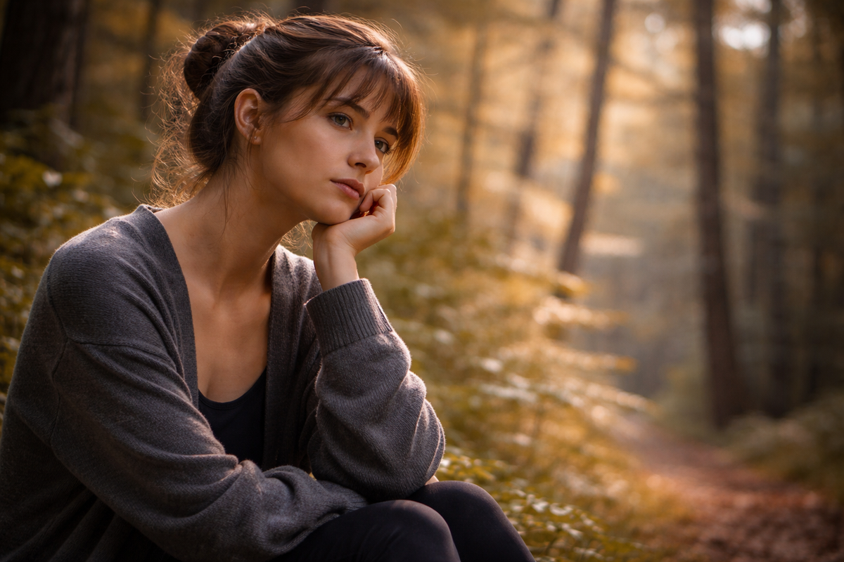 Csendes, elgondolkodó pillanat a természetben - amikor belső hangok jelennek meg